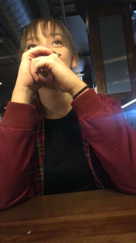 Customer photo review of Womens Classic Harrington Jacket - Burgundy