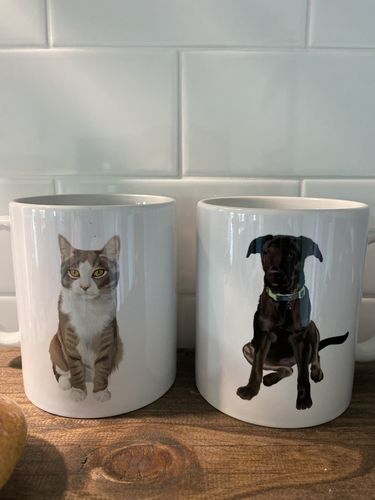 Customer photo review of Custom Pet Portrait Mug