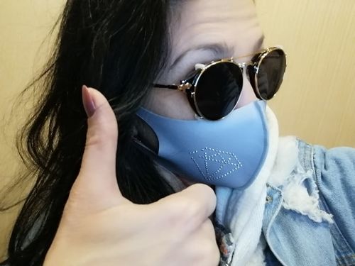Customer photo review of Retro Steampunk Round Clip On Sunglasses