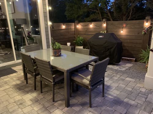 Customer photo review of Bari 7 Piece Outdoor Dining Set in Mixed Gray