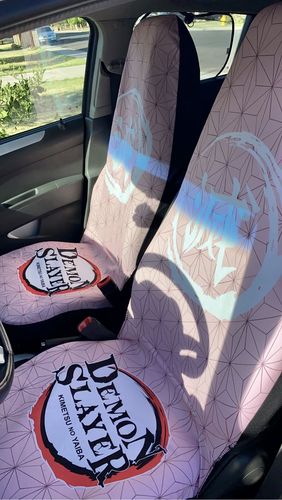 Customer photo review of Nezuko Kamado Pattern Demon Slayer Car Seat Covers Custom Kinometsu no Yaiba