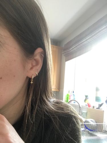 Customer photo review of HAVANA Slim Starburst Hoops