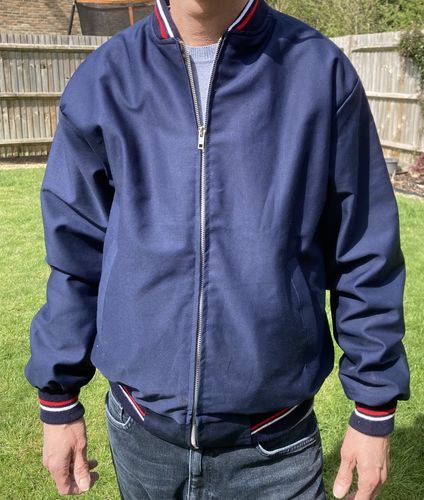 Customer photo review of Mens Monkey Jacket with Tartan Lining - Navy