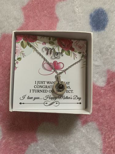 Customer photo review of Mother's Day Message Card Insert & Love Necklace