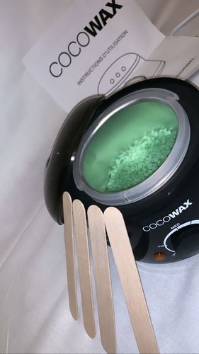 Customer photo review of WAXING KIT + 4 WAXES (2 FREE WAXES + 100 STICKS & 1 PROFESSIONAL SPATULA)