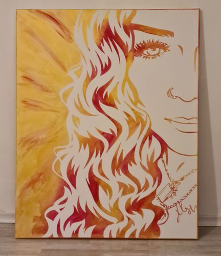 Customer photo review of Porträt auf Leinwand zum Selbermalen
