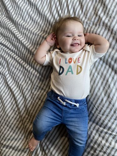 Customer photo review of graphic bodysuit | love dad
