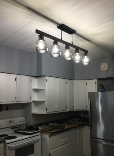 Customer photo review of Farmhouse Vintage 5-Lights Kitchen Chandelier Lighting