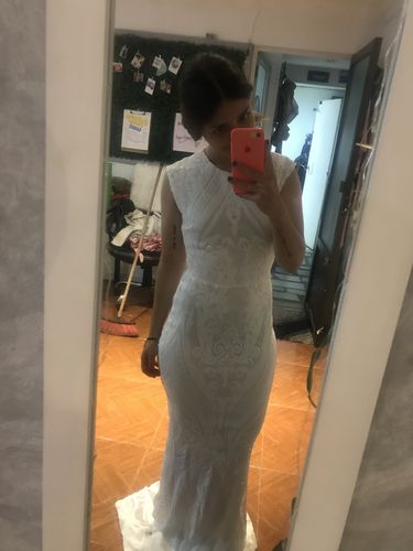 Customer photo review of Missord Cut-out Back Sequin Mermaid Hem Prom Dress M0290