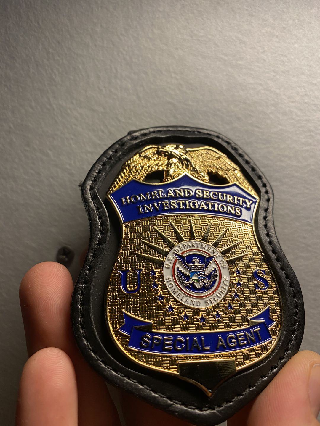 Customer photo review of US HSI Homeland Security Investigations Special Agent Badge Solid Copper Replica Movie Props