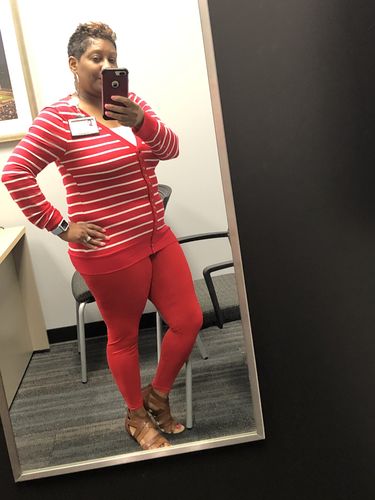 Customer photo review of Not Toni 3pc Cardigan Set (Red/Ivory)