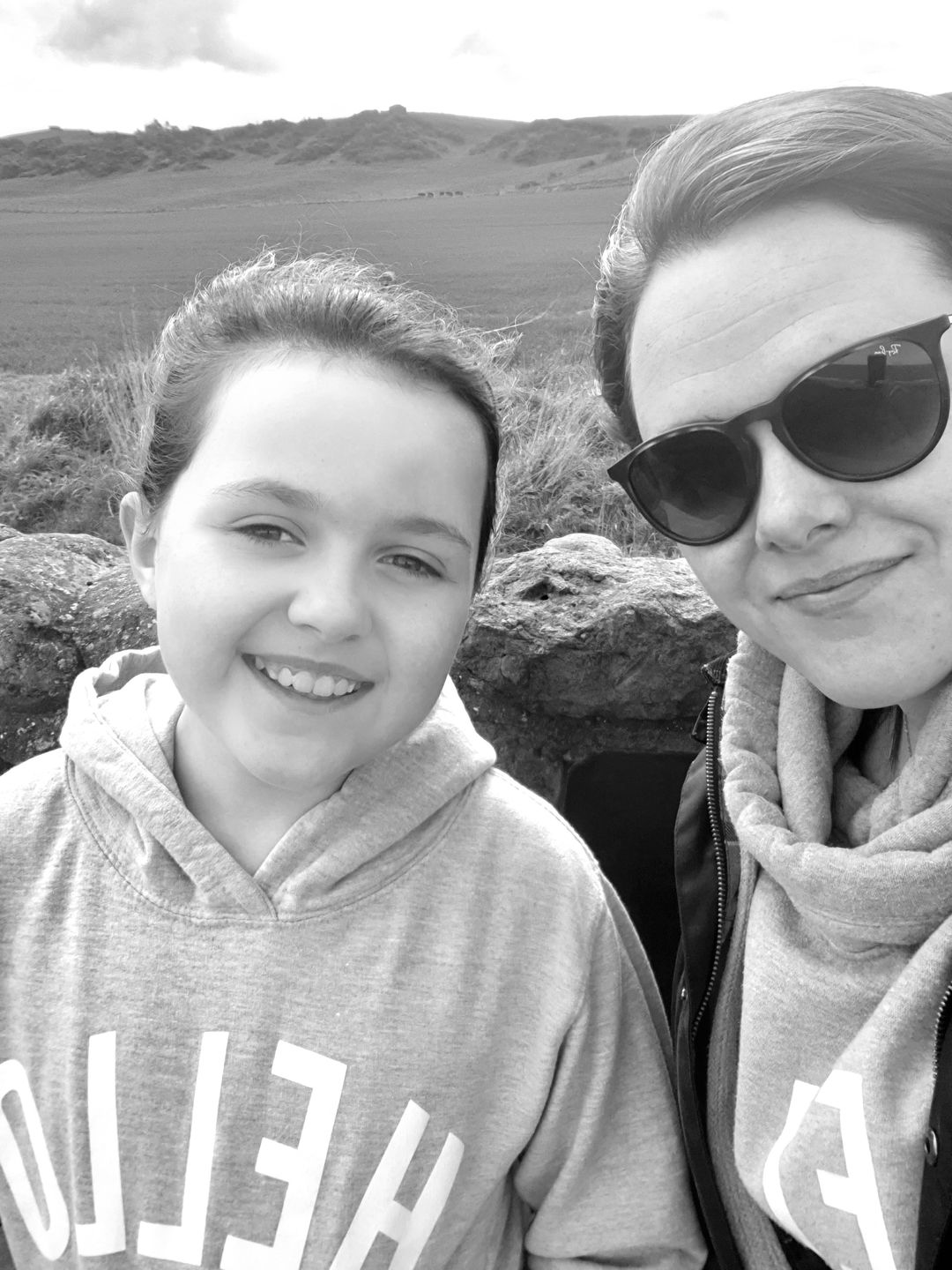 Customer photo review of Grey Hello Cowl Neck Hoodie