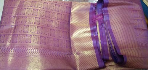 Customer photo review of Wine Purple Woven Kanjivaram Saree - Special Wedding Edition