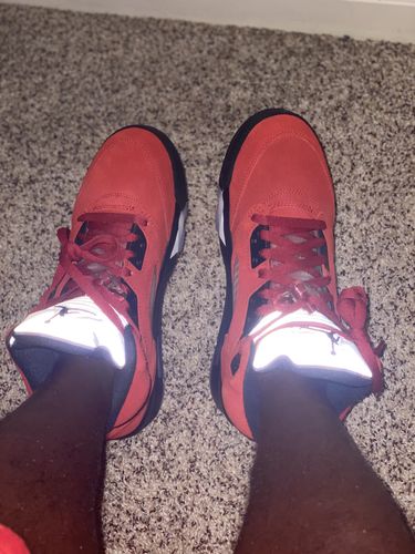 Customer photo review of Air Jordan 5 Retro Raging Bulls Red (2021) Pre Order
