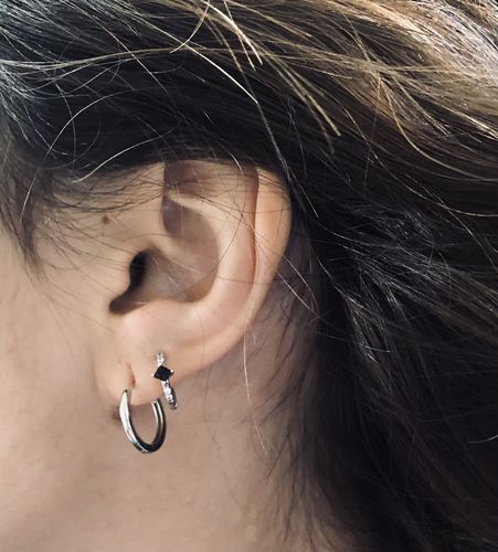 Customer photo review of LISA HOOPS SILVER