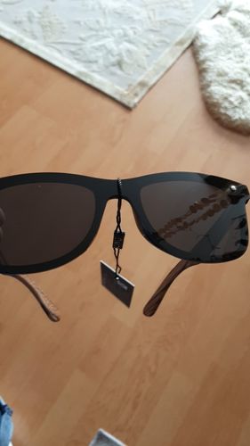 Customer photo review of 2021 Polarized Zebra Wooden Frame Mirror Flat Lens Driving Square Sunglasses