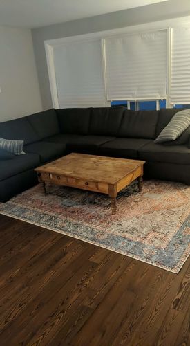 Customer photo review of Distressed Vintage Cezanne Terracotta Sky Area Rug