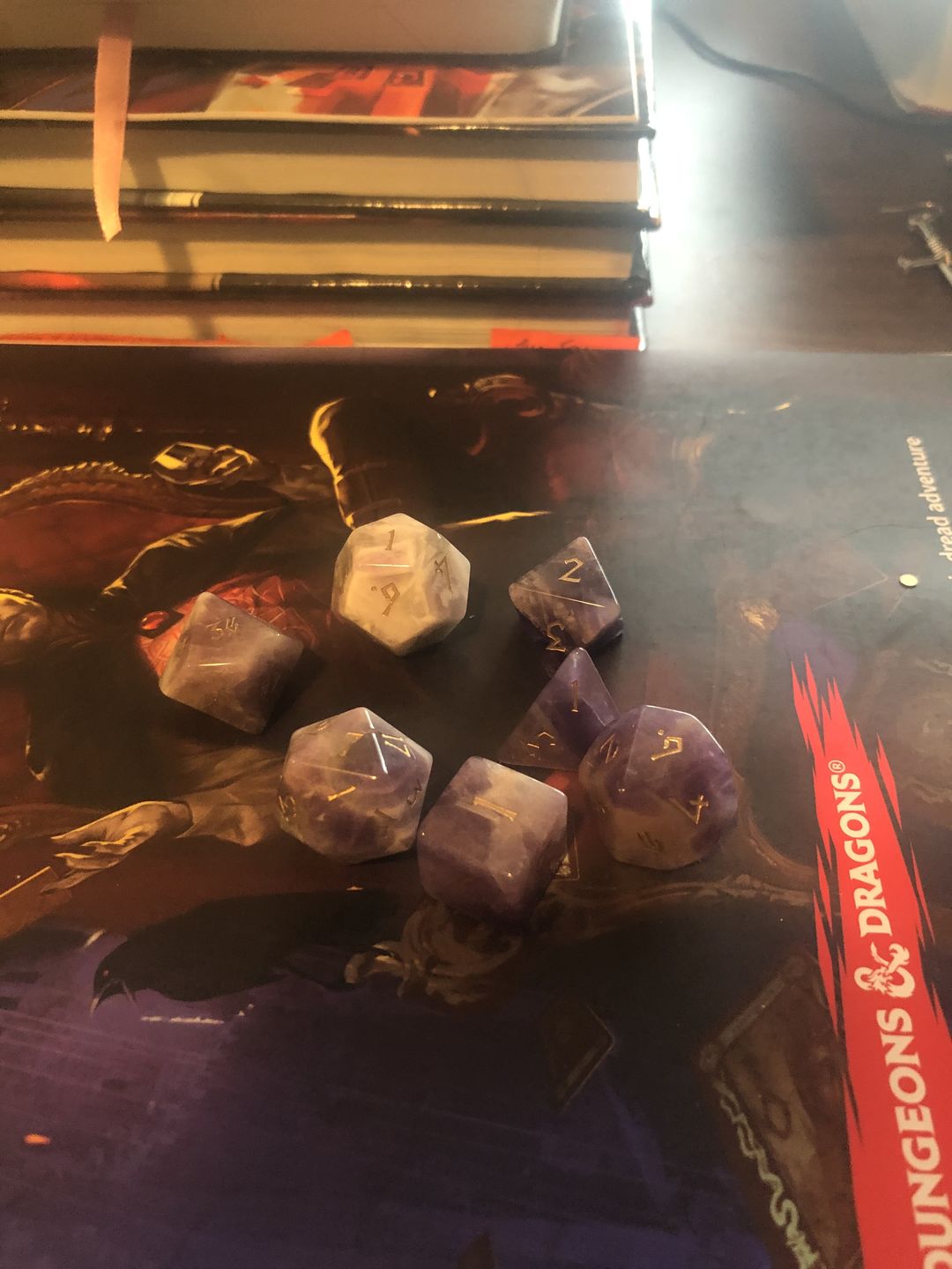 Customer photo review of AMETHYST STONE DICE SET