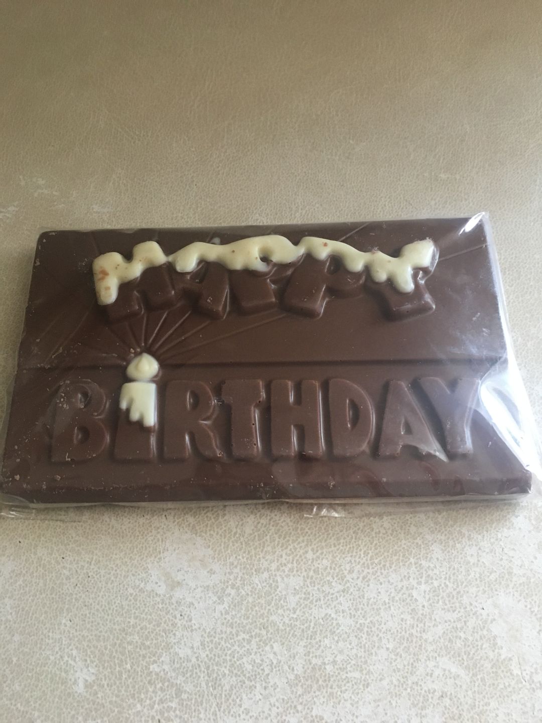 Customer photo review of Happy Birthday Milk Chocolate Block