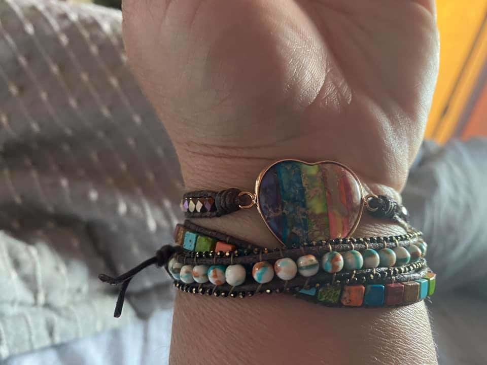 Customer photo review of Chakra Moonlight Protection Wrap Bracelet