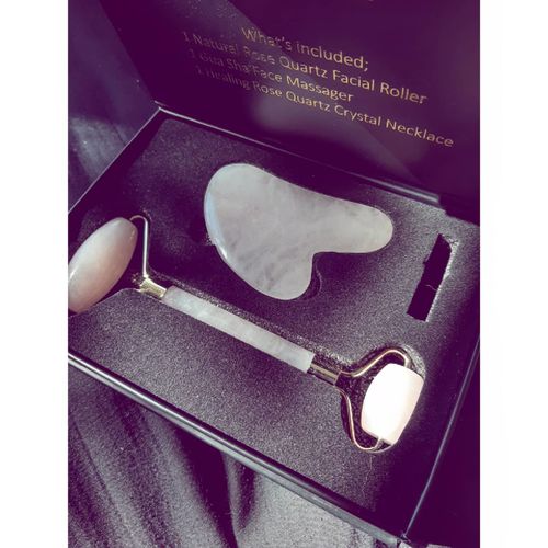 Customer photo review of Rose Quartz Roller and Gua Sha Set