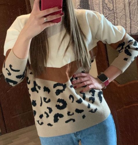 Customer photo review of Mirabella™ Tess leopardtröja | Fantastiskt varm och trendig under kyligare dagar