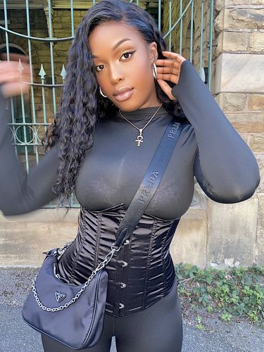 Customer photo review of Full sleeve jumpsuit with corset (sold separately)