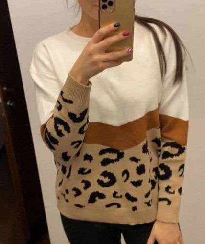 Customer photo review of Mirabella™ Tess leopardtröja | Fantastiskt varm och trendig under kyligare dagar