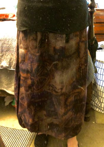 Customer photo review of Casual Retro Print Elastic Waist Wild Skirt