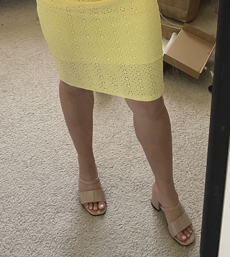 Customer photo review of Petite Feet Slip On Block Heel Sandals SS381