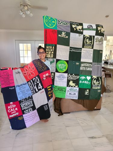 T-shirt quilt featuring university of south florida bulls by PRIYANKA from FL