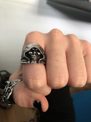 Customer photo review of GRIM REAPER SKULL HEAD RING