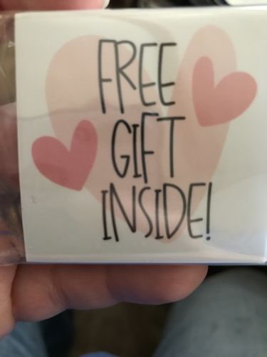 Customer photo review of Free gift inside sticker