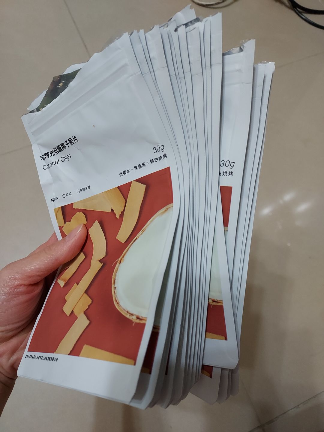 Customer photo review of 低醣原味/可可/焦糖海鹽椰子脆片