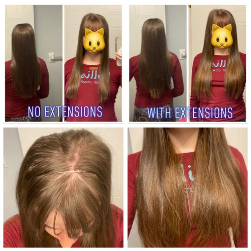 Halo Human Hair Extensions No Glue Silky Straight Dark Brown #4