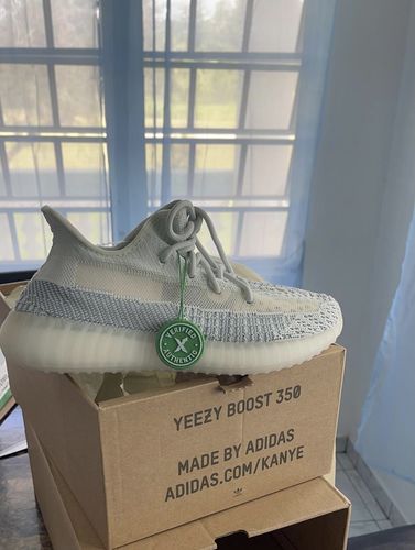 Customer photo review of Adidas Yeezy Boost 350 V2 'Tailgate Blue'