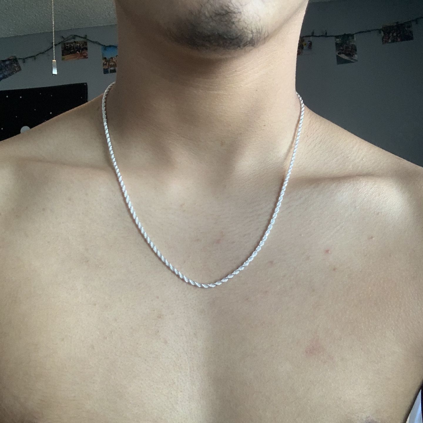 Customer photo review of STERLING SILVER MARINER CHAINS 16"-22"