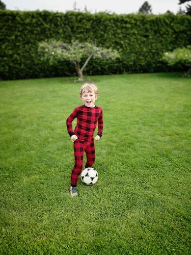 Customer photo review of Buffalo Plaid Bamboo Pajamas