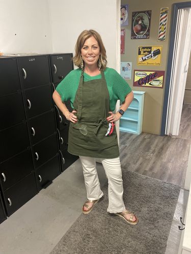Customer photo review of Olive Green Apron (Pre Order)