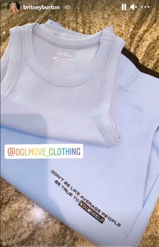 Customer photo review of Organic Rib Cutaway Tank Top-Sky