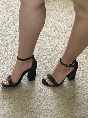 Customer photo review of Small Size Mid Chunky Heel Dress Sandal Shoes SS105