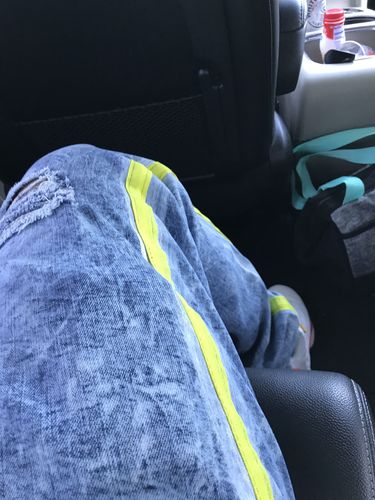 Customer photo review of Side Paint Stripe Track Denim Snow - Gold (ZCM4700D)