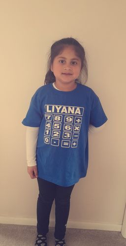 Customer photo review of Personalised NSPCC School Number Maths Day T-Shirts