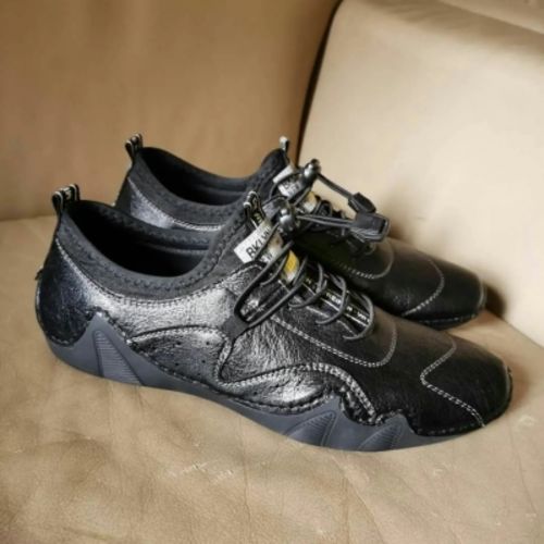 Customer photo review of Hand Stitching Leather Soft Casual Driving Shoes