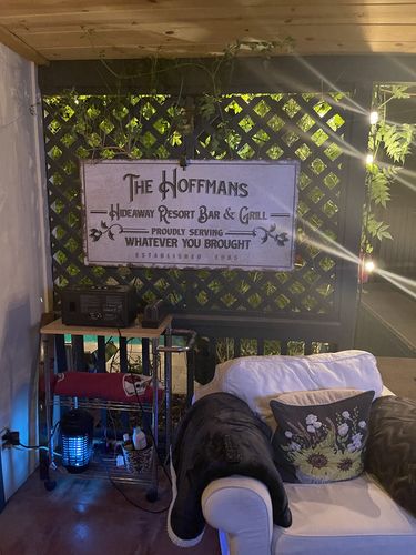 Customer photo review of Upgrade Your 'Backyard Bar and Grill' (Style 1) Canvas To 24x48 Inches