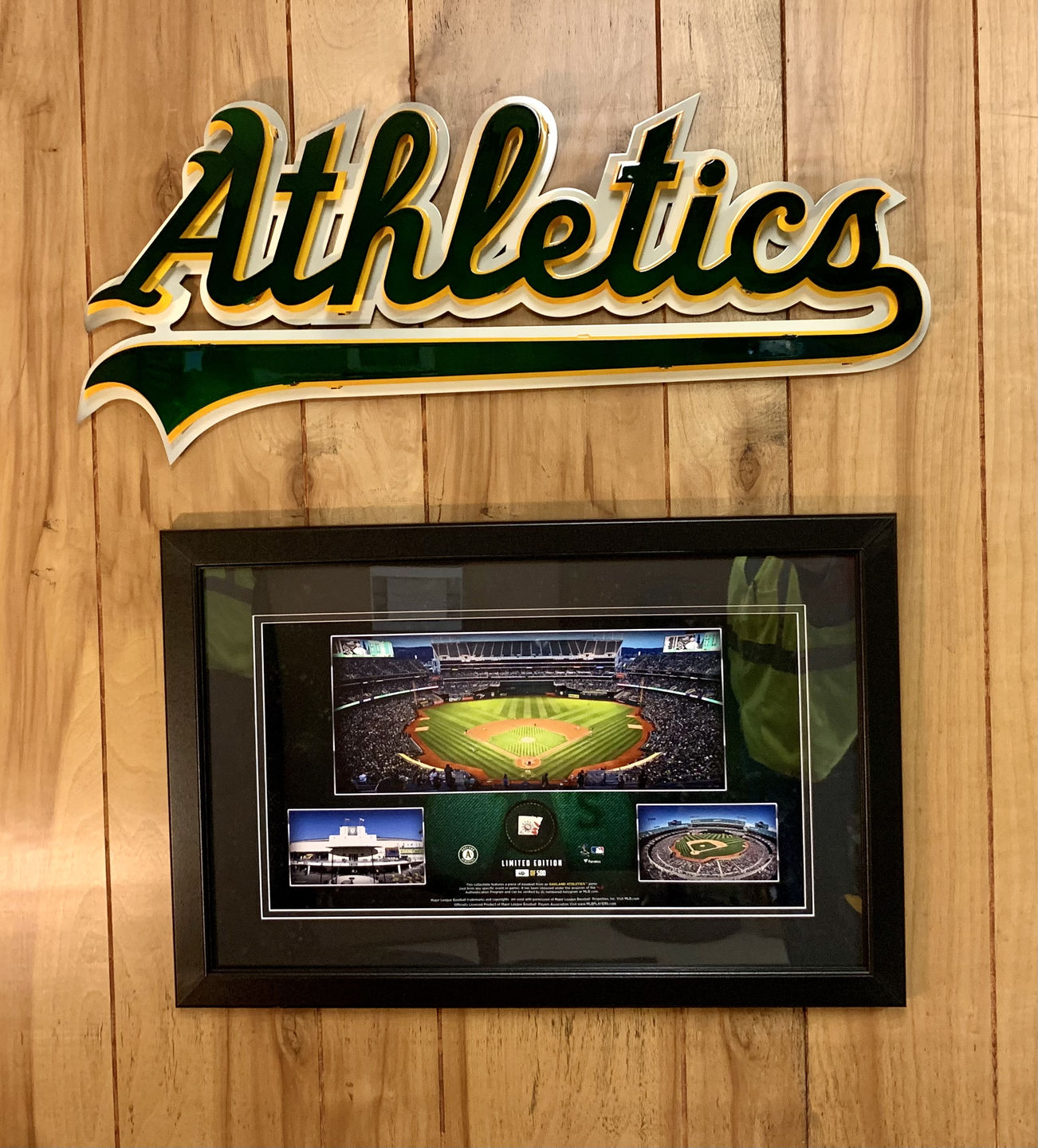 Customer photo review of Oakland A's Script 3D Metal Artwork