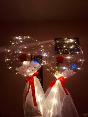 Customer photo review of 🌹(The Most Romantic Gift) LED Luminous Balloon Rose Bouquet