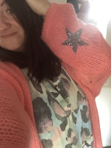 Customer photo review of Leopard Print Maxi Dress In Fuchsia