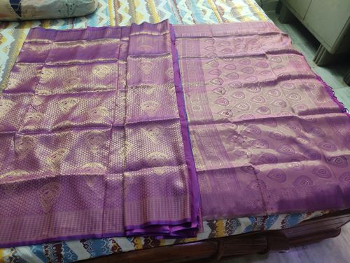 Customer photo review of Royal Princess Golden Wine Woven Kanjivaram Saree