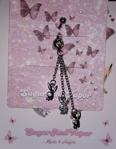 Customer photo review of Y2K Bling Bunny Tassels Belly Ring